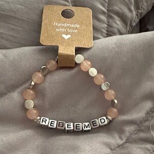 Redeemed Pink and Silver Faith Bracelet